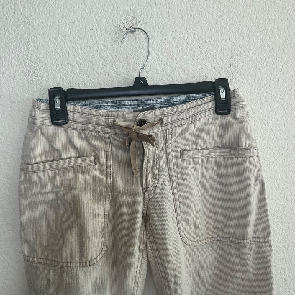 The North Face Larison Linen Pants Size 2 Lightweight Stripe Drawstring Waist - Picture 10 of 14